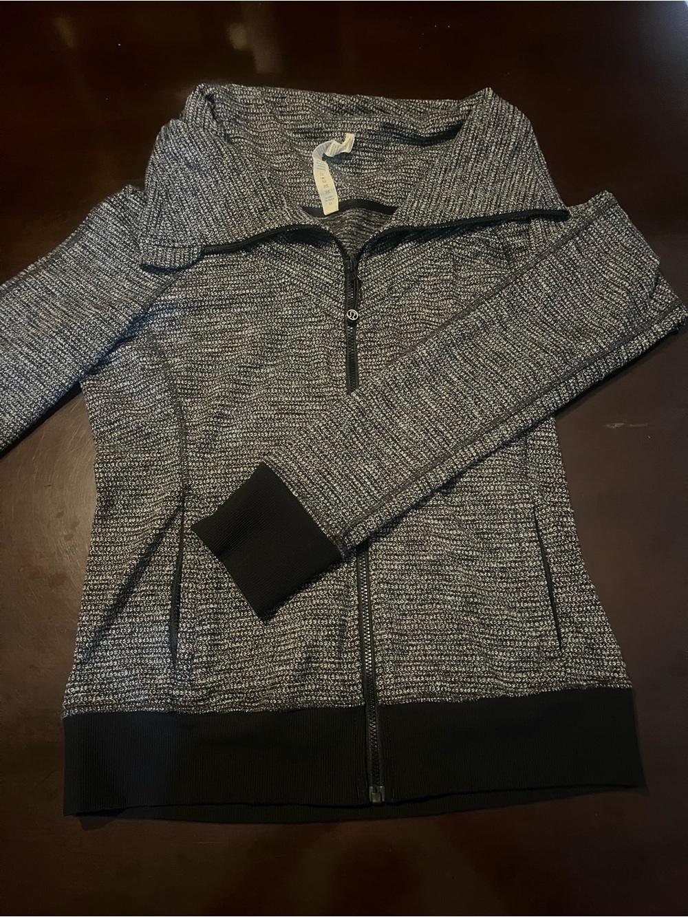 lululemon athletica Black & Gray Marled Zip Jacket